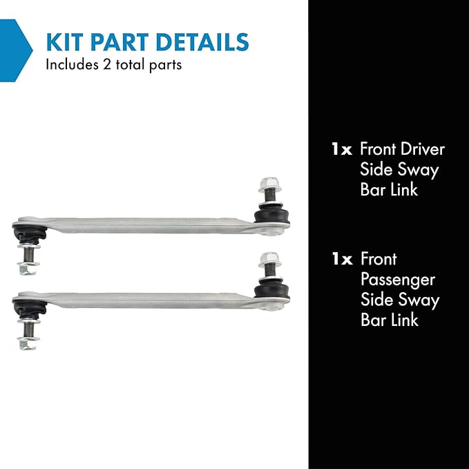 TRQ Front Driver and Passenger Side Sway Bar Link Set 2 Piece Compatible with 2018-2024 Toyota Camry 2019-2022 Avalon 2019-2024 Lexus ES300h ES350 2021-2024 ES250