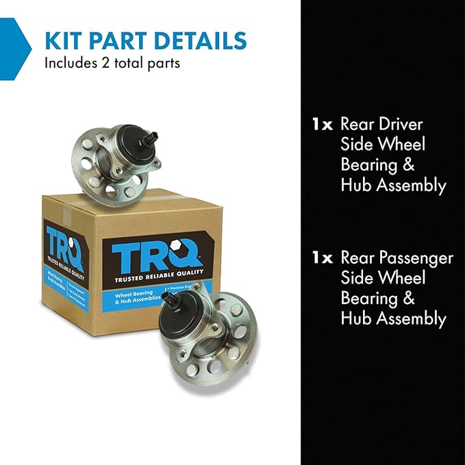 TRQ Rear Left and Right Wheel Bearing and Hub Assembly Set 2 Piece Compatible with 13-18 Lexus ES300h 13-15 ES350 16-18 ES350 excluding Japan Built Models 12-17 Toyota Camry 15-18 Avalon