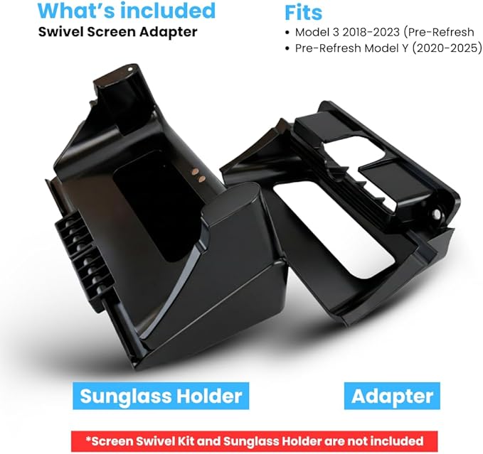 Tesla Model 3/Y Swivel Screen Adapter Storage (Adapter ONLY) – Adapter for Hidden Under Screen Organizer for Tesla Screen Swivel Mounts