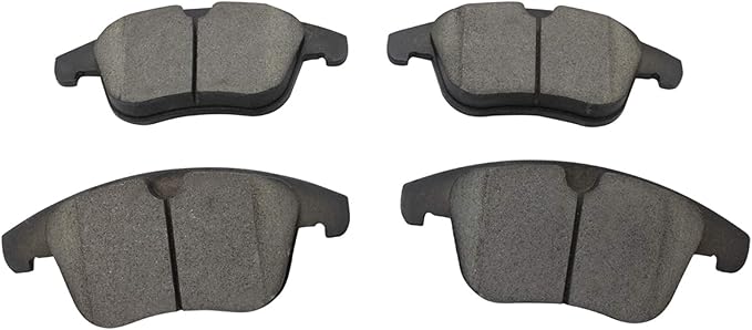 TRQ Front Ceramic Brake Pad Set Compatible with 11-18 Volvo S60 15-18 V60 08-16 XC70 with 300mm Diameter Front Rotors Models