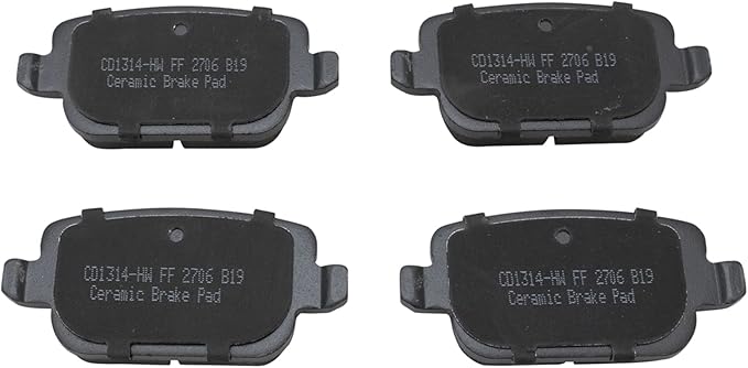 TRQ Rear Brake Pads Ceramic Hardware Compatible with 2008-2012 Land Rover LR2 2007-2008 Volvo S80