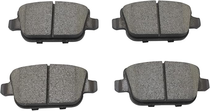TRQ Rear Brake Pads Ceramic Hardware Compatible with 2008-2012 Land Rover LR2 2007-2008 Volvo S80