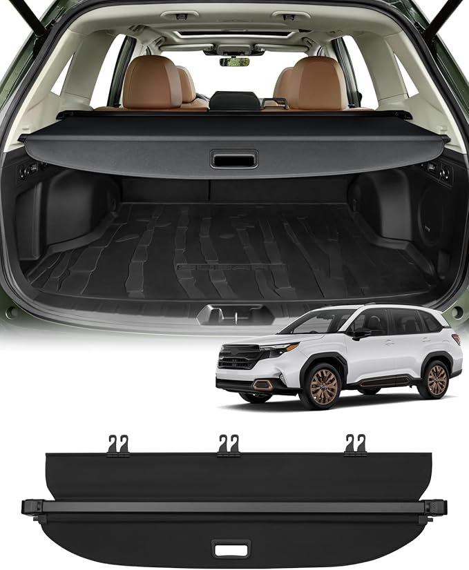 Powerty Cargo Cover for 2025 2026 Subaru Forester Accessories Trunk Cover Retractable Trunk Shielding Shade Cargo Luggage Cover No Gap (Hybrid)