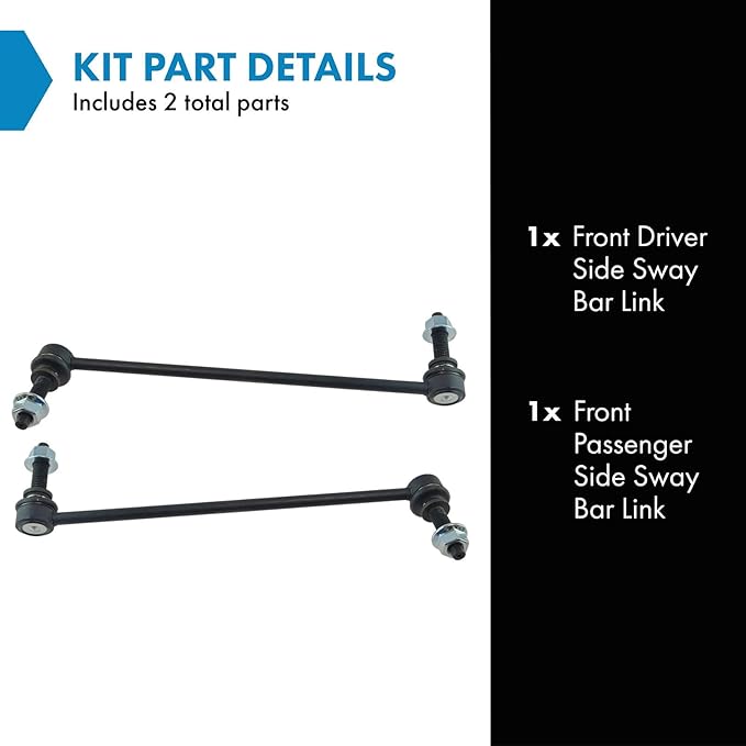 TRQ Front Driver and Passenger Side Sway Bar Link Set 2 Piece Compatible with 2011-2019 Ford Explorer 2013-2019 Police Interceptor Utility