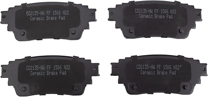 TRQ Rear Ceramic Brake Pad Set Compatible with 17 Mitsubishi Outlander with EPB 18-19 Outlander AWD 20 Outlander 18-22 Outlander PHEV 18-20 22-24 Eclipse Cross with EPB