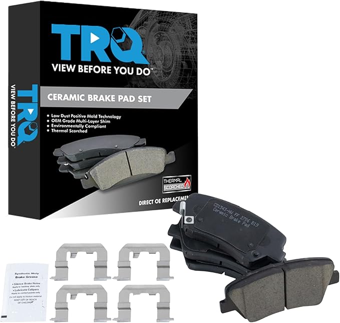 TRQ Front Brake Pads Ceramic Compatible with 2011-2016 Hyundai Elantra 2013-2014 Elantra Coupe 2013-2016 Elantra GT 2012-2016 Veloster 2014-2016 Kia Forte Forte Koup Forte5