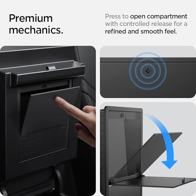 Spigen One-Tap Hidden Storage Box for Tesla Model Y (2020-2024) & Model 3 (2017-2023) [Not for Model Y Juniper (2025/26) and Model 3 Highland (2024/25)]