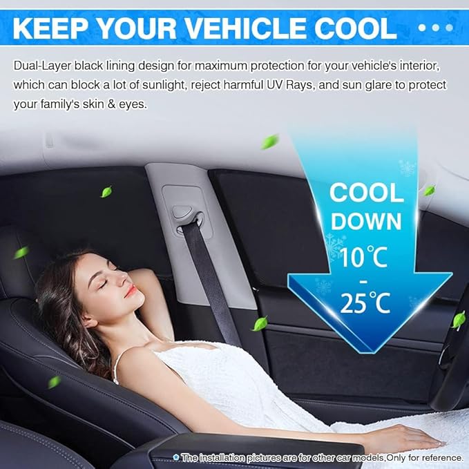 T TGBROS Windshield Sun Shade for Volkswagen ID.4 Crozz 2021-2025 Car Window Shades Thicken UV Block and Blackout Privacy Foldable Sunshades 8PCS Accessories Keep Cool Sun Visor Covers