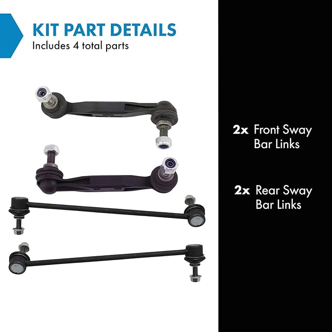 TRQ 4pc Front & Rear Suspension Sway Bar End Link Kit Set Direct Fit for BMW