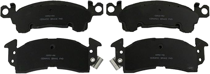 TRQ Front Ceramic Brake Pad Set Compatible with 85-02 Chevrolet Astro; 85-02 GMC Safari; 91-96 Buick Roadmaster; 91-96 Chevrolet Caprice; 94-96 Impala