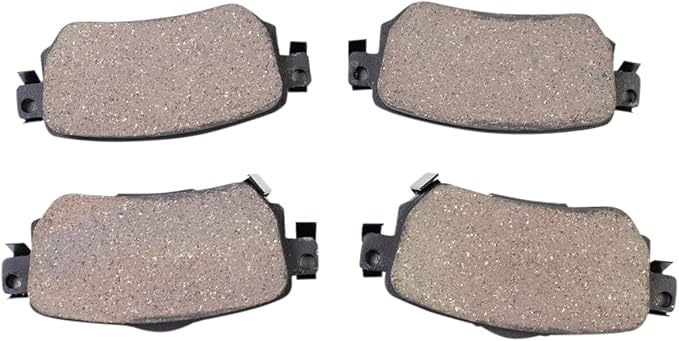 TRQ Rear Ceramic Brake Pad Set Includes Contact Point Grease Compatible with 18-21 Nissan LEAF with Electric Parking Brake 18-20 Rogue with Electric Parking Brake