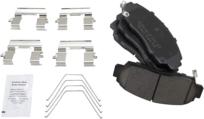 TRQ Front Brake Pads Ceramic Hardware Wear Sensor Compatible with 2011-2014 Acura TSX 2011-2012 Honda Accord