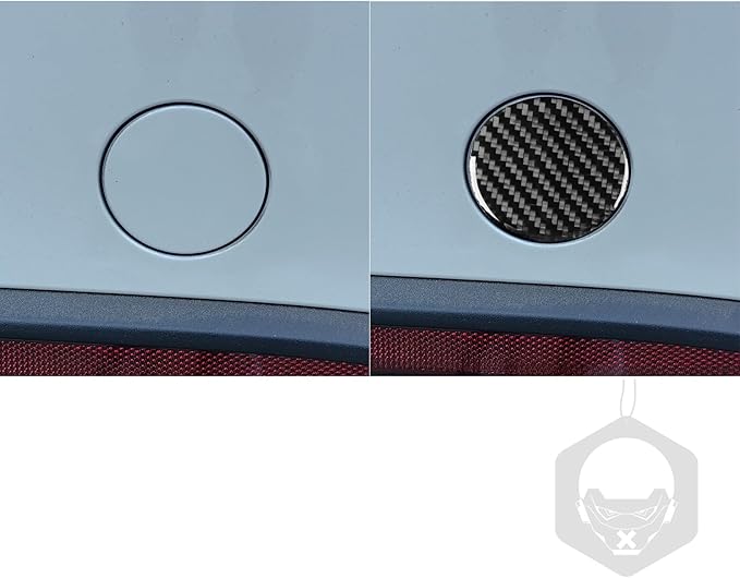 Carbon Fiber Stickers Car Trailer Buckle Switch Car Interior Trim Compatible with Tesla Model 3 2024 Accessories Decorative Stickers Overlay Decal Cover