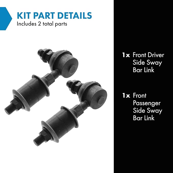 TRQ Front Sway Bar Stabilizer Link Set Compatible with 1993-2002 Mercury Villager Nissan Quest
