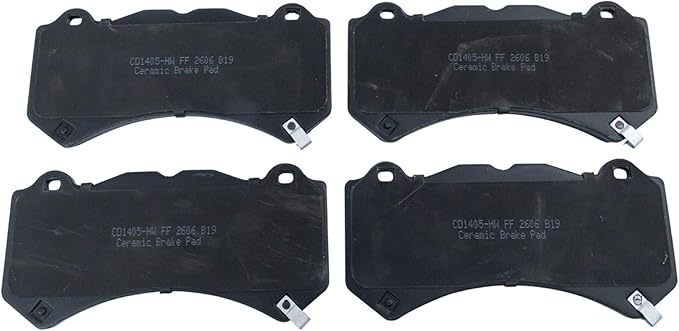 TRQ Front Posi Ceramic Brake Pad Kit Set Compatible with 2016-2018 ATS / 2012-2018 Camaro / 2015-2018 Challenger / 2015-2018 Charger / 2015-2018 Corvette / 2009-2015 CTS / 2012-2018 Grand Cherokee