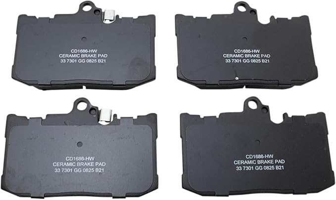 TRQ Front Ceramic Brake Pad Set Includes Contact Point Grease and Hardware Compatible with 22-24 Lexus IS500 18-19 GS300 F Sport 15-18 GS450h F Sport 17 RC200t F Sport