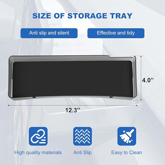 for Tesla Model 3 2026 Upgrade Behind Screen Storage Box Dashboard Organizer Tray Non-Slip Sunglass Holder Tissue Holders for 2024-2026 Tesla Model 3 and 2025-2026 Model Y Juniper