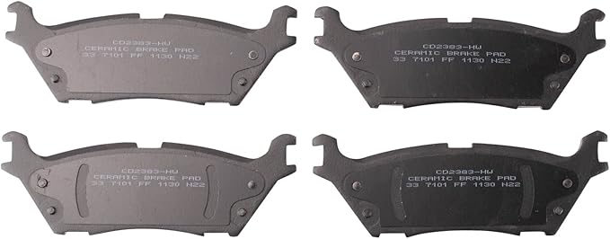 TRQ Rear Brake Pads Ceramic Compatible with 2021-2024 Ford F-150 2024 F-150 Lightning