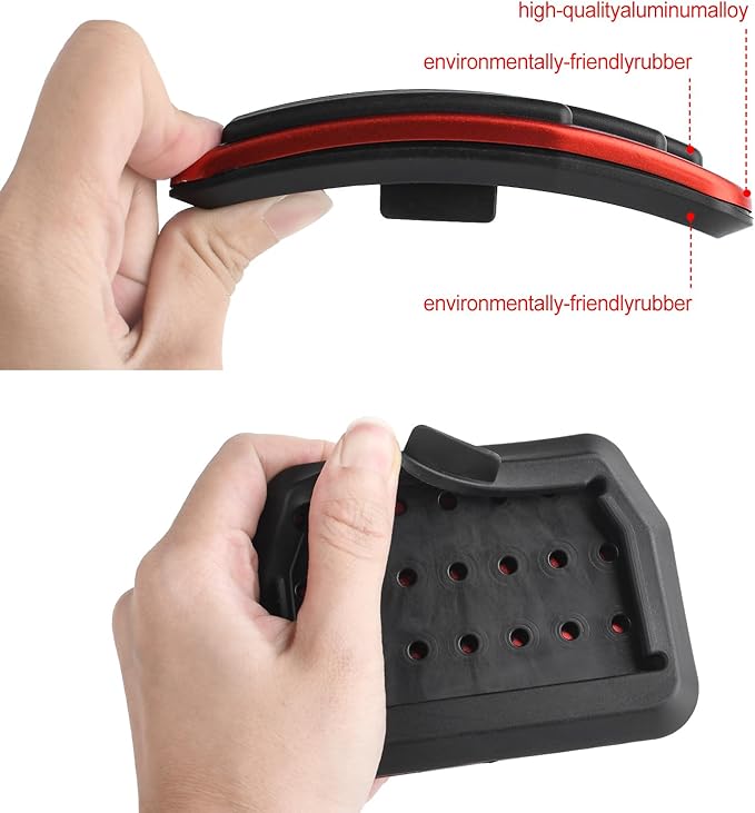 Red Foot Pedal Pads Set for Tesla Model 3 Model Y 2016-2026, Non-Slip Pedal Covers Accessories, Aluminum Accelerator/Brake Foot Pedal Pad for Model Y(Juniper) Model 3(Highland)