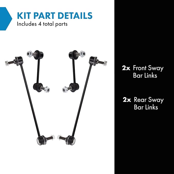 TRQ Front & Rear Sway Bar Stabilizer Link Set Compatible with 2017-2022 Honda Ridgeline