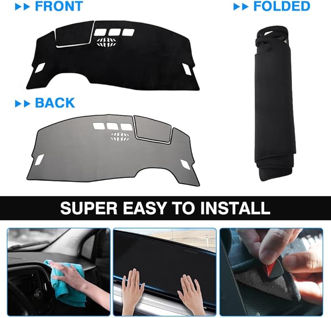 Autorder Dashboard Cover Mat for Volkswagen ID.4 VW ID4 2021-2025 2026 Accessories Dash Cover Flannel Dash Mat Sunshade Glare UV Rays Protector