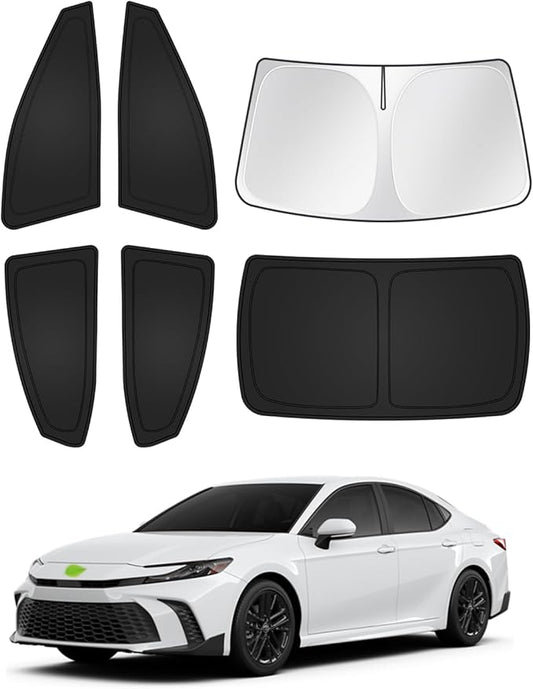 Sunshades for 2025 2026 Toyota Camry Accessories Windshield Sun Shade Side Rear Window Shade Cover Sun Visor Shield Privacy Protection Keep Vehicle Cool Black 6PCS