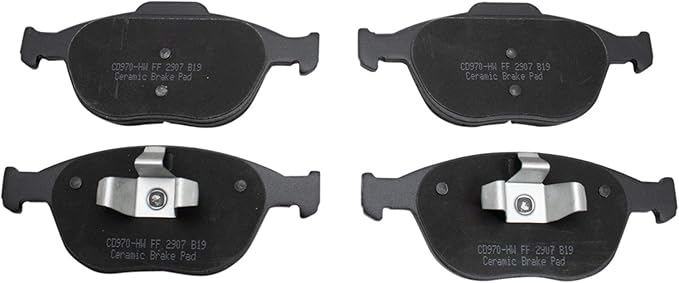 TRQ Front Brake Pads Ceramic Compatible with 2002-2004 Ford Focus 2010-2013 Transit Connect