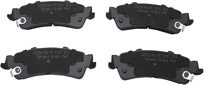 TRQ Rear Posi Ceramic Brake Pad Kit Set for Astro/Avalanche 1500 / Deville/Escalade/Escalade EXT/Safari/Sierra 1500 / Silverado 1500 / Tahoe/Yukon