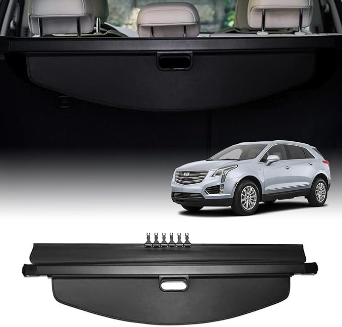 Powerty Cargo Cover for 2017 2018 2019 Cadillac XT5, Trunk Cover Retractable Trunk Shielding Shade XT5 Accessories Cargo Luggage Cover No Gap