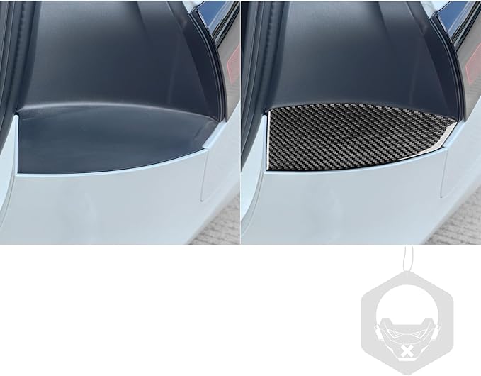 Carbon Fiber Stickers Rear Taillight Pad Decoration Sticker Car Exterior Trim Compatible with Tesla Model 3 Accessories 2024 2025 Overlay Decal Cover Anti-Scratch Protective Pad