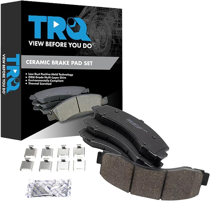 TRQ Front Brake Pads Ceramic Compatible with 2018-2021 Ford Expedition 2018-2020 F-150 2018-2022 Lincoln Navigator