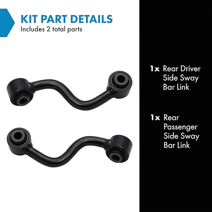 TRQ Rear Driver and Passenger Side Sway Bar Link Set 2 Piece Compatible with 2008-2019 Nissan Rogue 2014-2015 Rogue Select 2017-2019 Rogue Sport