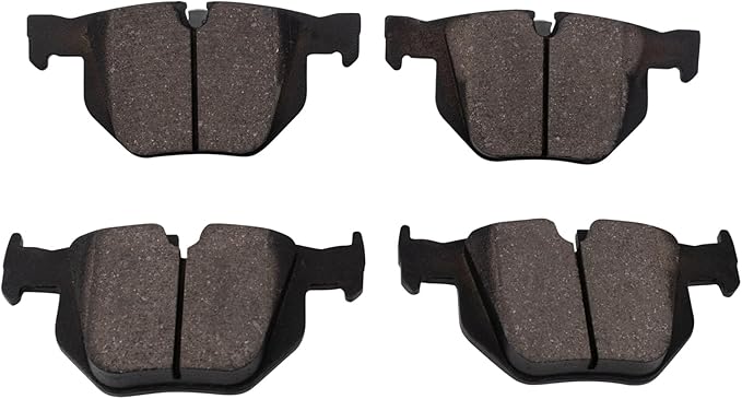 TRQ Rear Ceramic Brake Pad Set Compatible with 04-07 BMW 525i 530i 06-07 525xi 530xi 08-10 528i 09-10 528i xDrive 535i xDrive 08 528xi 535xi 07-08 X5 L6 3.0L 09-10 X5 xDrive30i 09-18 X6 xDrive35i