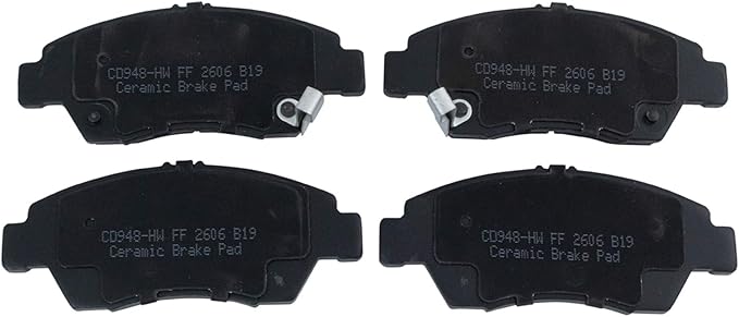 TRQ Front Brake Pads Ceramic Hardware Wear Sensor Compatible with 2013-2014 Acura ILX 2002-2006 RSX 2003-2011 Honda Civic 1994-1997 Civic del Sol 2011-2015 CR-Z 2007-2013 Fit