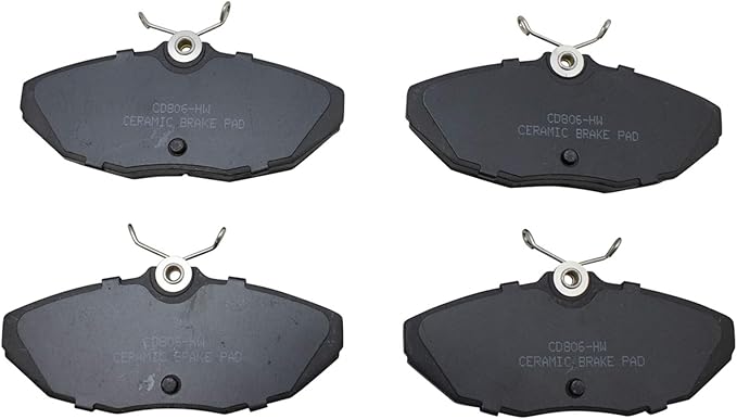 TRQ Rear Ceramic Brake Pad Set Includes Contact Point Grease and Hardware Compatible with 00-06 Lincoln LS 00-06 Jaguar S-Type 04-05 XJ8 04 Vanden Plas 02-05 Ford Thunderbird