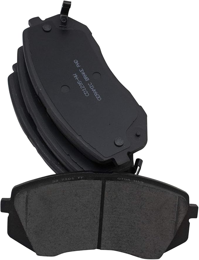 TRQ Front Brake Pads Ceramic Hardware Wear Sensor Compatible with 2015-2016 Hyundai Sonata 2011-2017 Tucson 2007-2010 Kia Rondo 2014-2016 Cadenza 2011-2016 Sportage 2015-2016 Soul EV