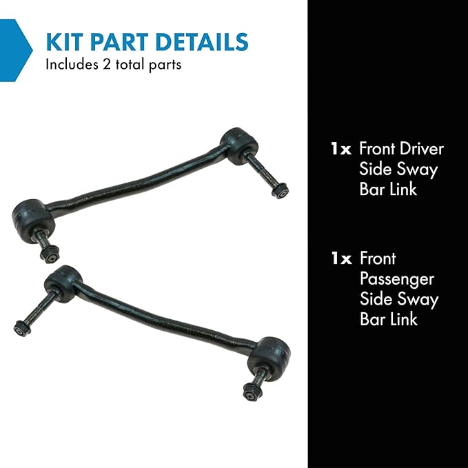 TRQ Front Sway Bar Stabilizer Link Set Compatible with 2000-2005 Ford Excursion 2000-2004 F-250 Super Duty F-350 Super Duty F-450 Super Duty F-550 Super Duty