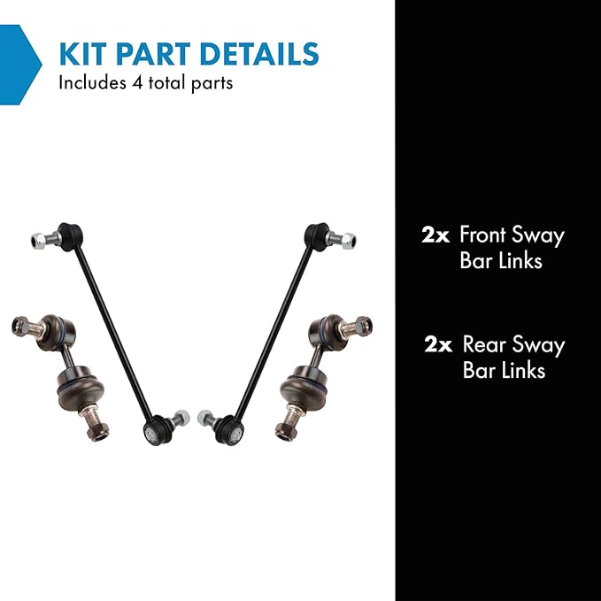 TRQ Sway Bar Stabilizer Link Set Front & Rear Compatible with 11 9-5 10-16 LaCrosse 12-17 Regal