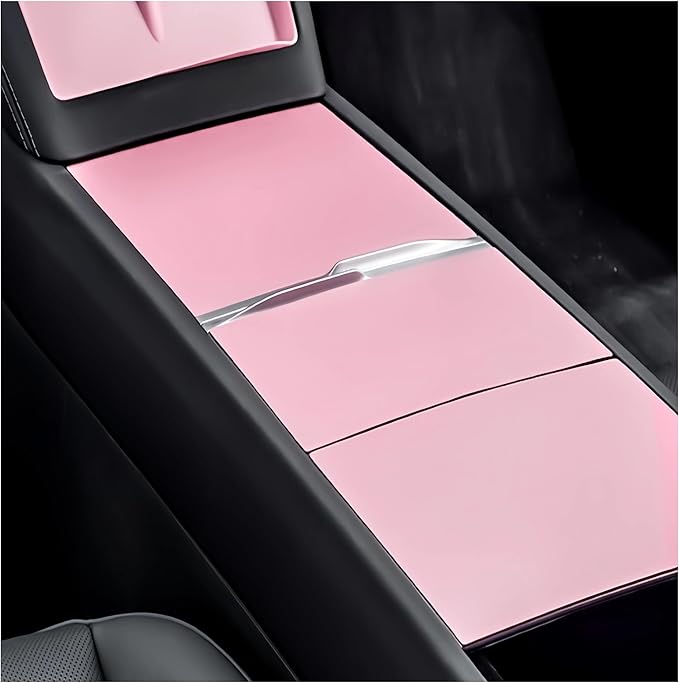 Center Console Cover 3Pcs Designed for Refresh Model 3 2024-2027/Model Y Juniper 2026,Center Console Accessories for Model 3/Y Refresh 2026 Interior Light Pink