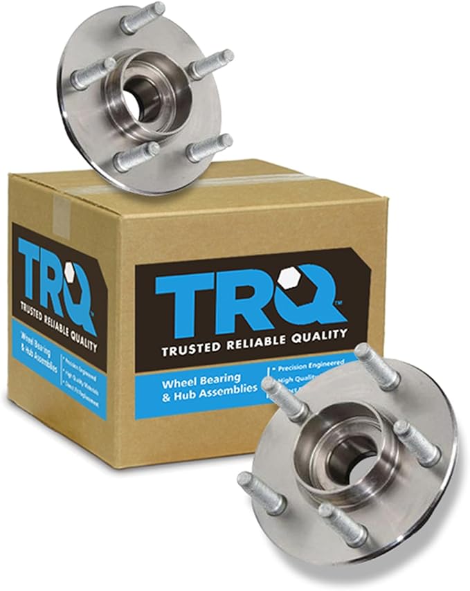TRQ Rear Wheel Bearing and Hub Assembly Set 2 Piece Compatible with 1990-1991 Ford Taurus Without ABS Brakes 92-97 98-03 Without 2004-2007 Without
