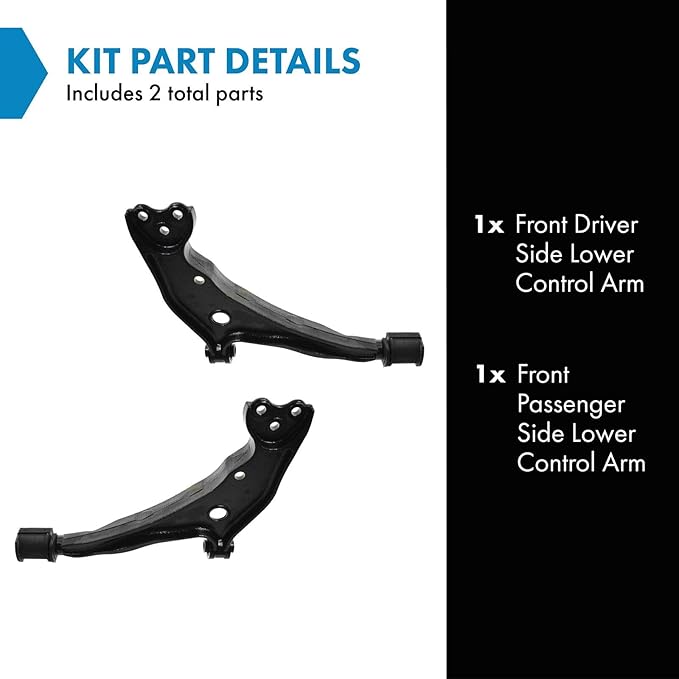 TRQ Front Lower Control Arm Driver and Passenger Side Compatible with 1999-2002 Mercury Villager 1999-2002 Nissan Quest