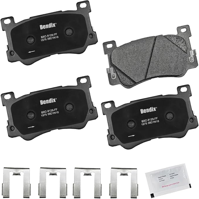 Bendix Priority1 CFC1975 Ceramic Front Brake Pads for Genesis G90 2019-2017, Kia K900 2020-2019