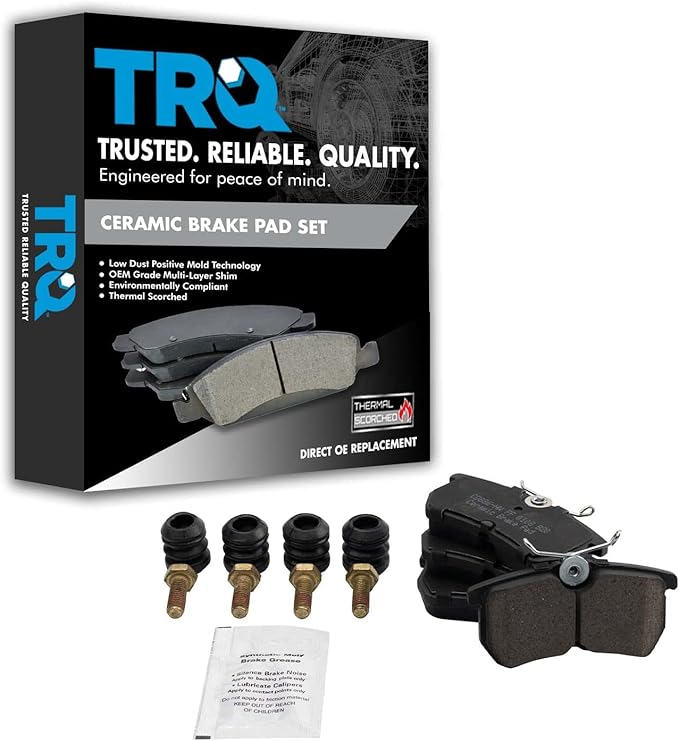 TRQ Rear Brake Pads Ceramic Compatible with 2014-2019 Ford Fiesta 2001-2007 Focus