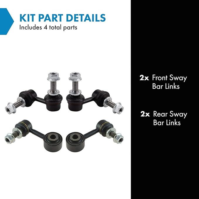 TRQ Front & Rear Sway Bar Stabilizer Link Set Compatible with 2008-2019 Toyota Sequoia