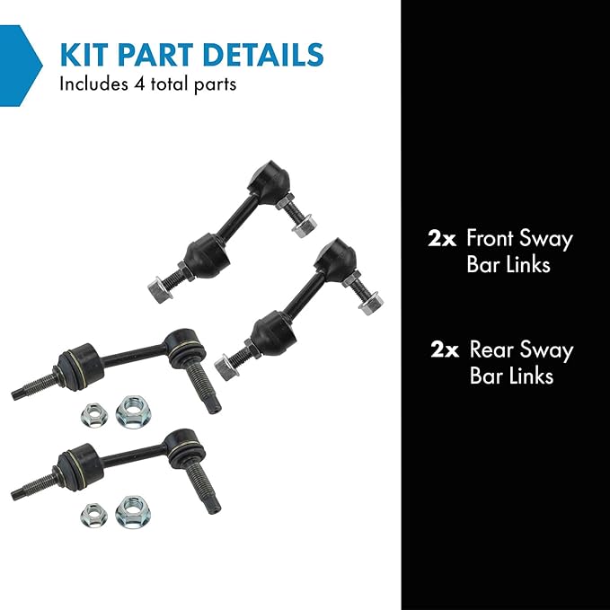 TRQ Front & Rear Sway Bar Stabilizer Link Set Compatible with 2005-2006 Ford Expedition Lincoln Navigator