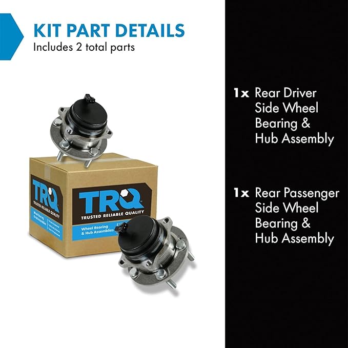 TRQ Rear Left and Right Wheel Bearing and Hub Assembly Set 2 Piece Compatible with 07-20 Hyundai Santa Fe FWD 13-18 Santa Fe Sport FWD 2019 Santa Fe XL FWD 07-12 Veracruz FWD 11-15 Kia Sorento FWD
