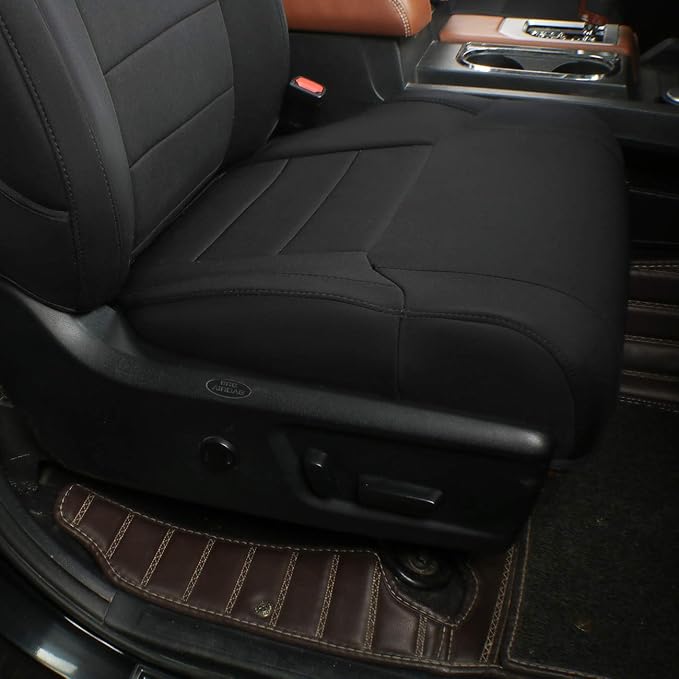EKR Model S Seat Covers Custom Fit for Tesla Model S 2017 2018 2019 2020,(Front Adjustable Headrests, Rear Full Side Coverage),Neoprene Truck Seat Cover Full Set for SUV,Neoprene (Black)