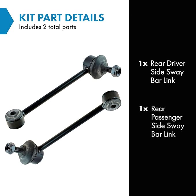 TRQ Rear Sway Bar End Link LH Driver RH Passenger Side Pair 2pc for E88 E90 E91 E92