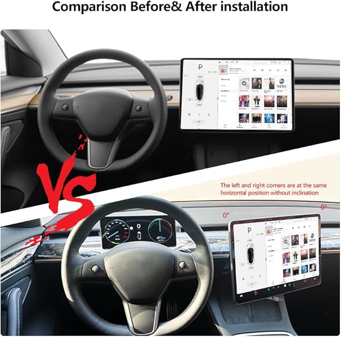 Tesla Model Y/3 Screen Swivel Tilt Mount,Four Directions UP/Down/Left/Right, Fit for Tesla Model 3 2017-2023/Model Y 2019-2024 Screen Rotating Holder Aluminium Alloy Navigation Bracket.