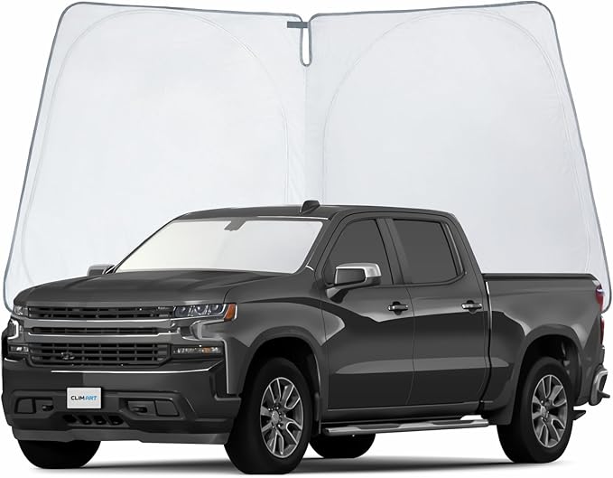 CLIM ART Windshield Sun Shade for Chevrolet (Chevy) Silverado 1500 2019-2026, Custom-Fit Foldable Car Sunshade, Vehicle Sun Protector, Front Auto Windshield Cover, Car Accessories - WS3043